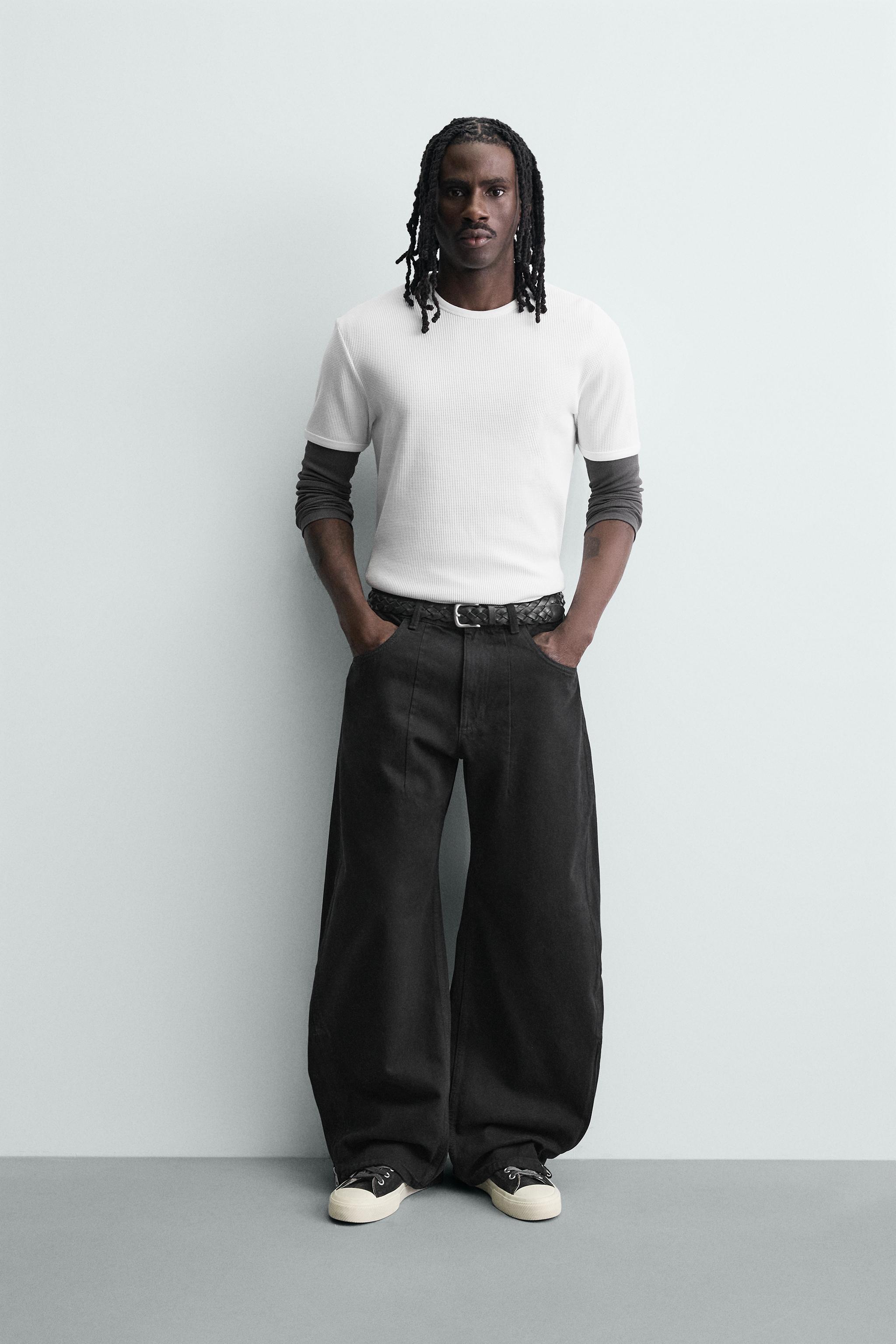 ZIPPERED BALLOON FIT JEANS
